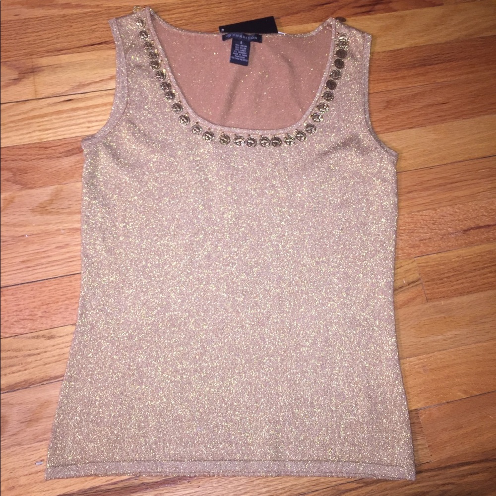 🚨BRAND NEW!!!! Gold Tank with Gold Coin Accents